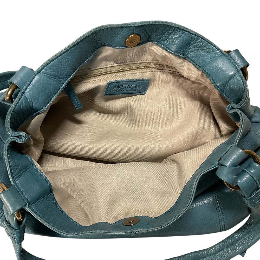Teal Leather Shoulder Bag - Picture 7 of 13